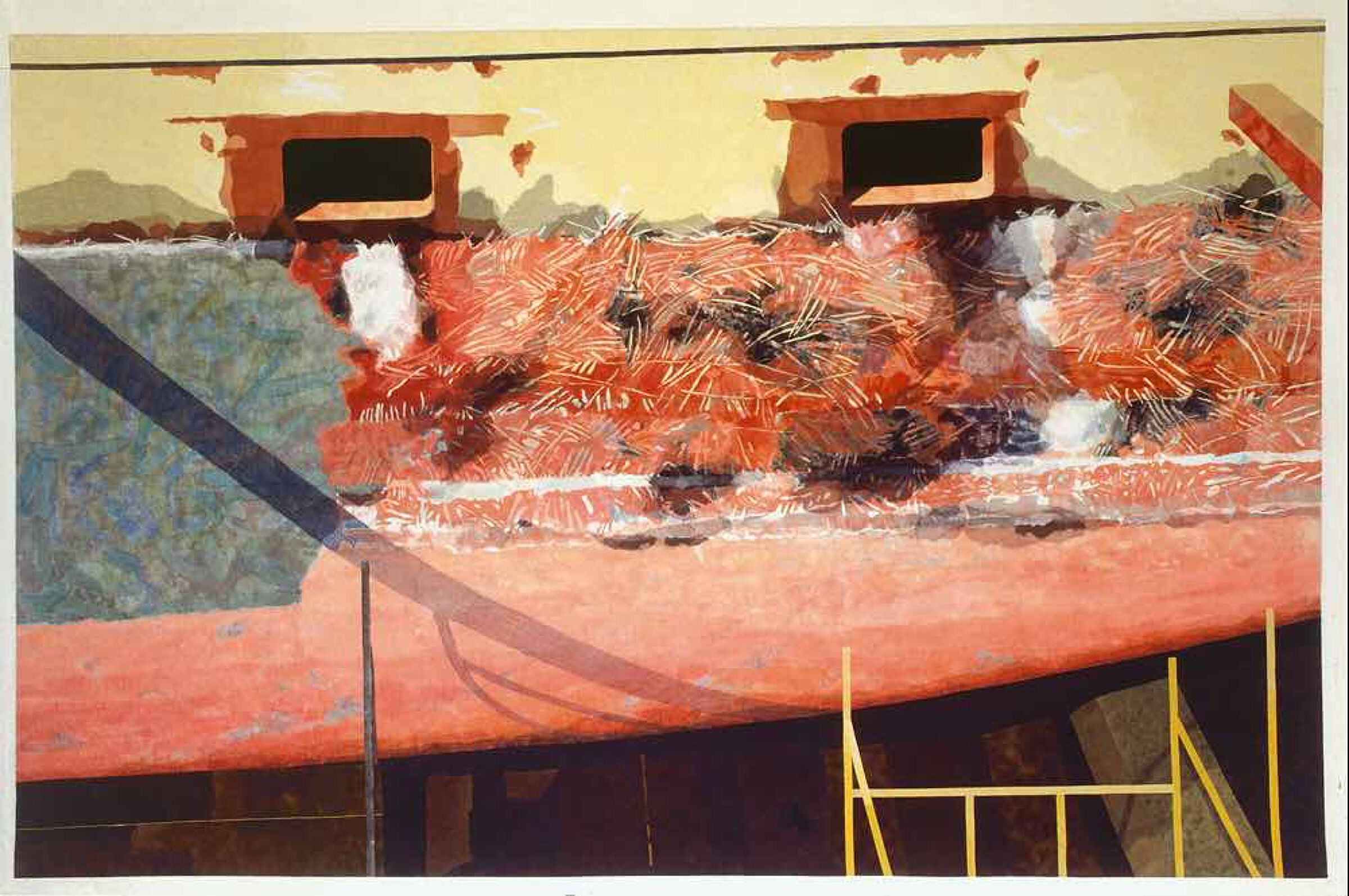 collage modern Jo Budd quilt dry dock