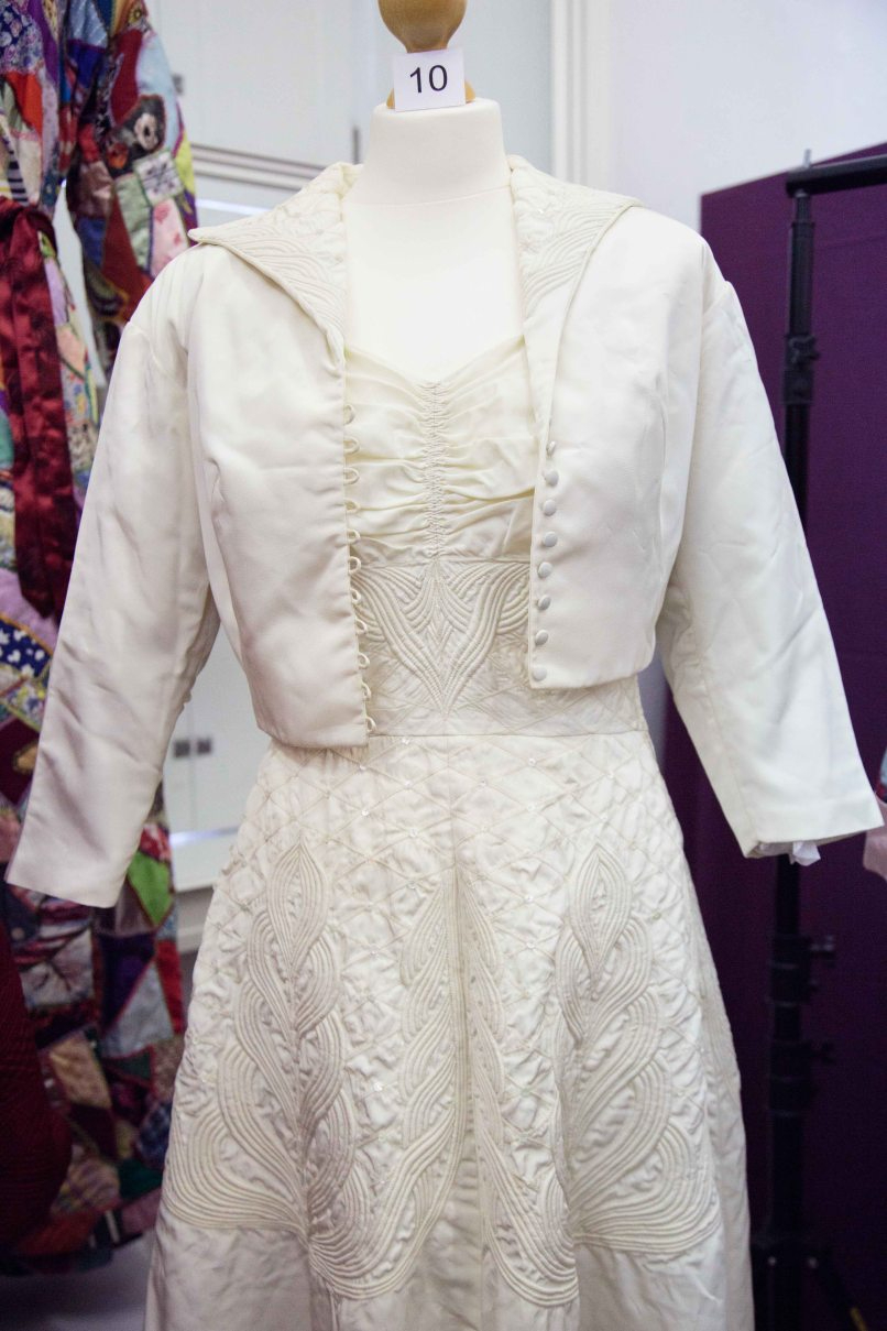 1950s corded wedding dress