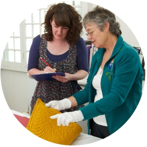 Ladies judging quilt