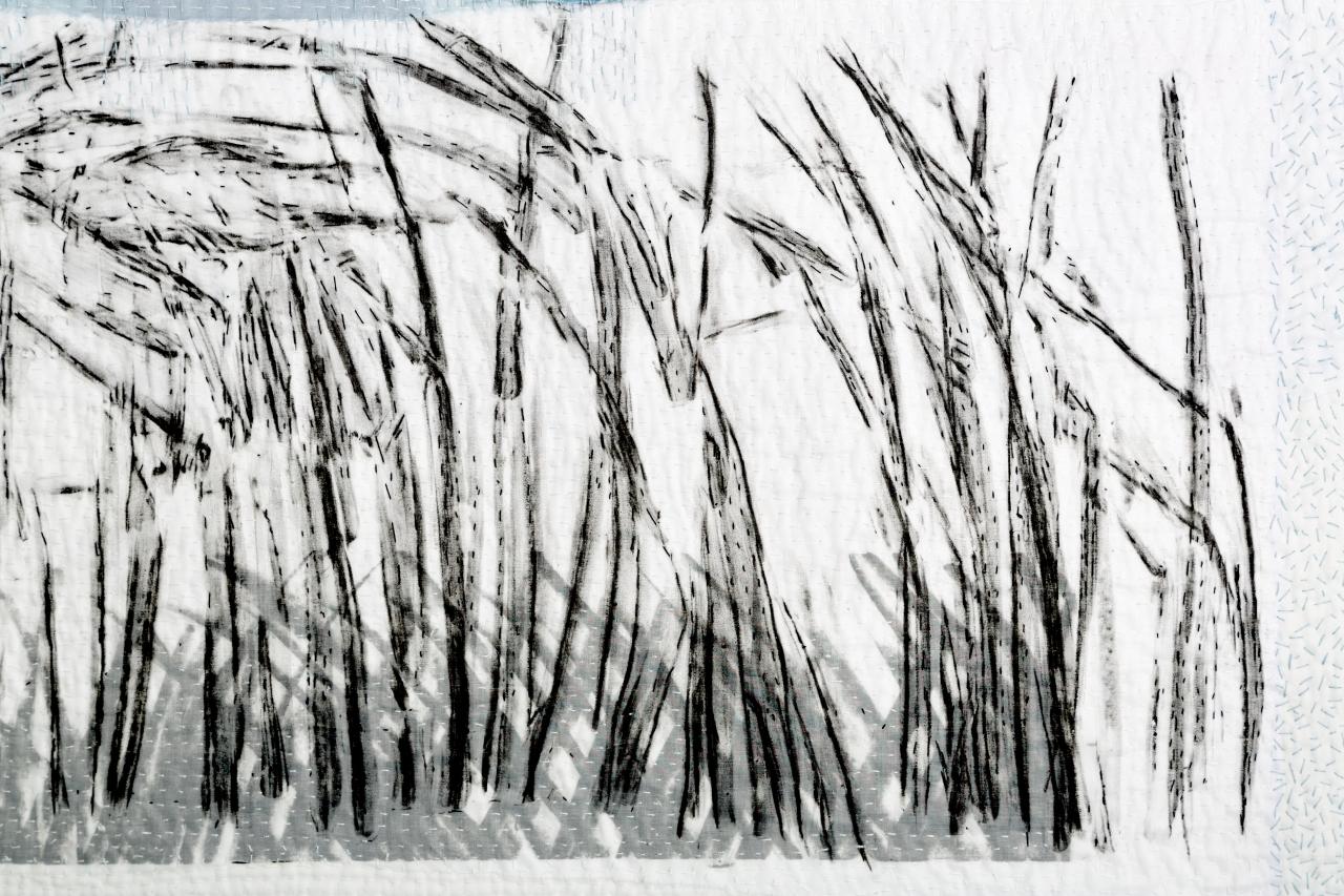 Close up of detail in A Honesty Skyline by Pauline Burbidge