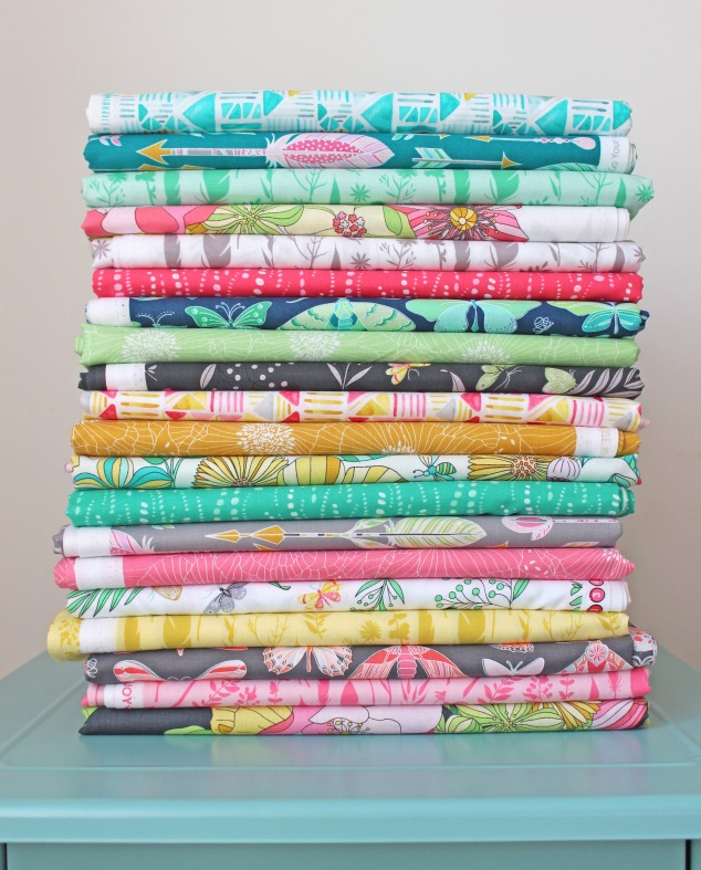 Stack of Michael Miller 'Joy' collection fabrics