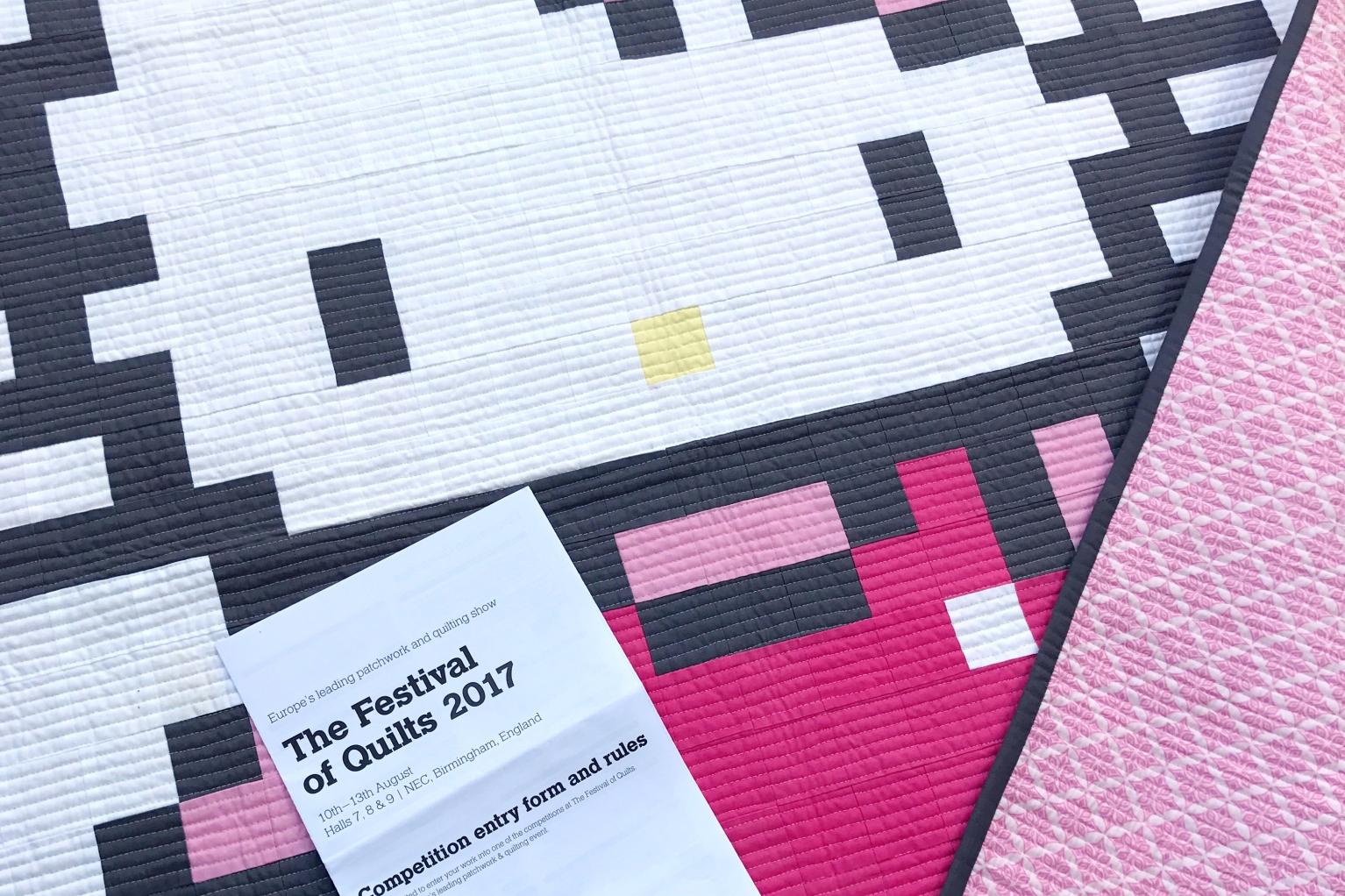 Pixelated Hello Kitty quilt