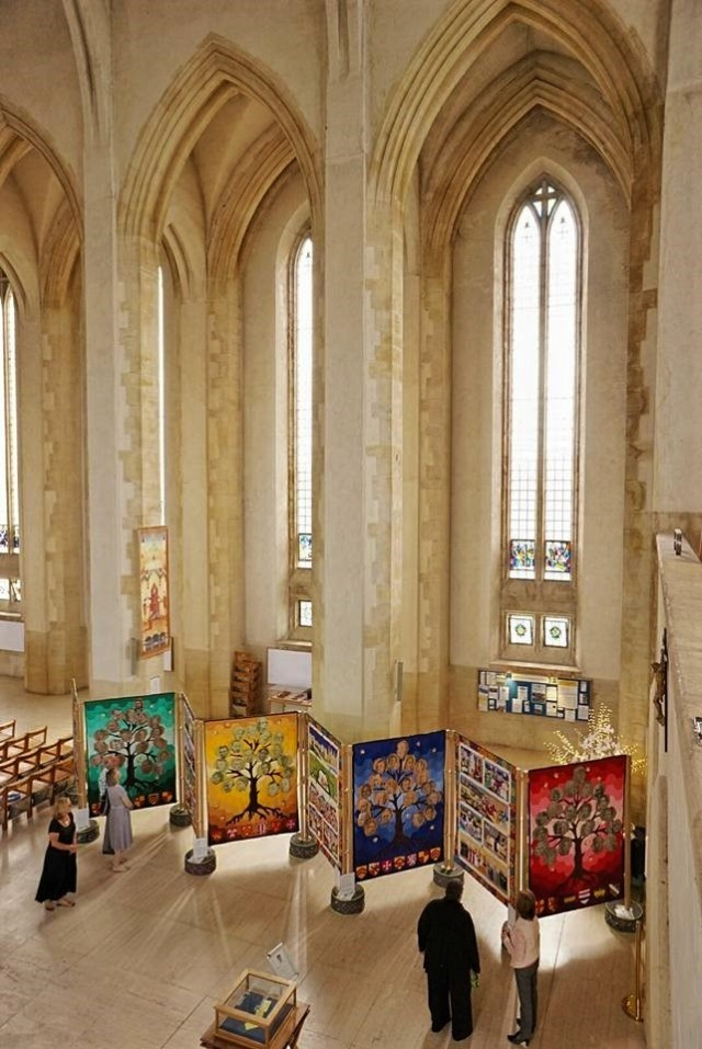 The Magna Carta Quilts on display in Guildford Cathedral
