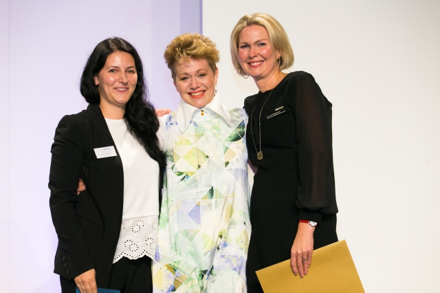 Phillipa Naylor stood with 2 ladies having been presented an award