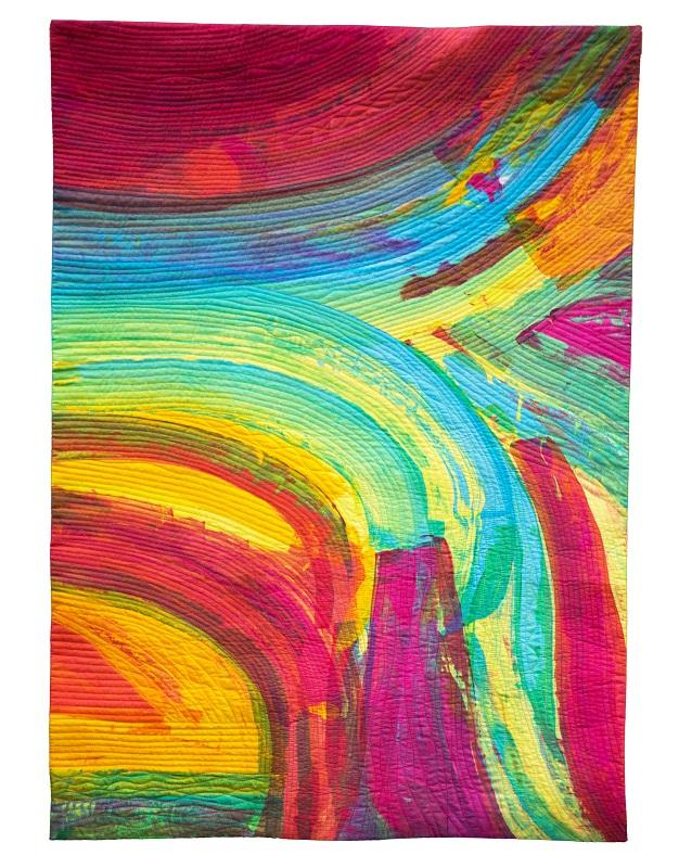 Colourful quilt with contemporary pattern 