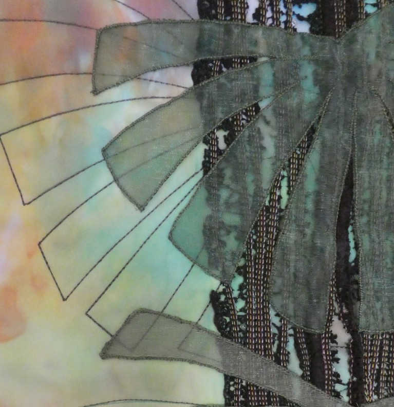 Close up of stitching on a quilt