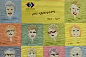 Quilt featuring images of all the guild presidents