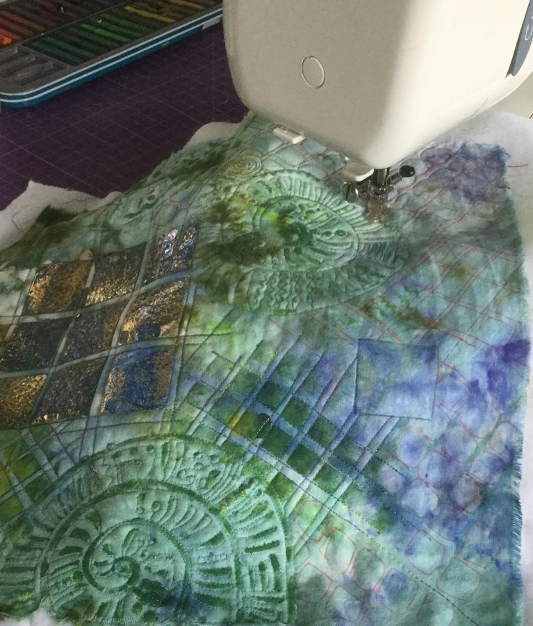 Green and blue quilt