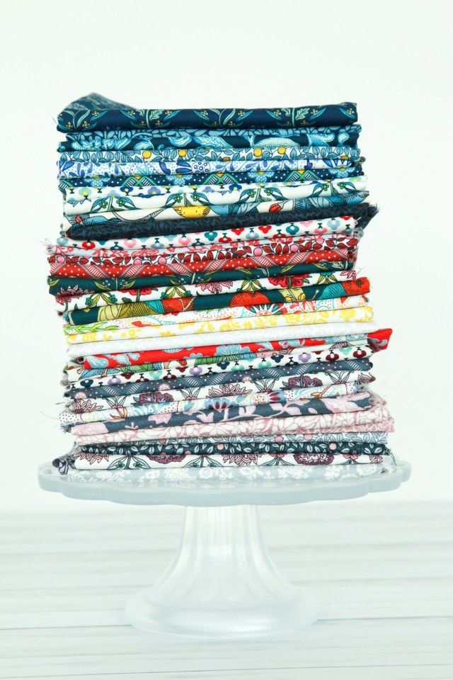 Folded quilts on a cake tray