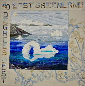 Quilt design showing Sermilik Fjord by Lis Tate