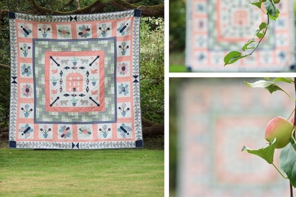 quilt curtain outside