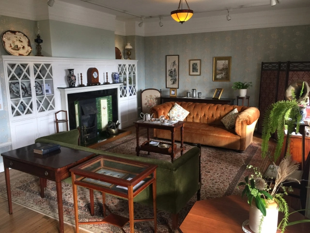 A living room at Winterbourne House and Garden