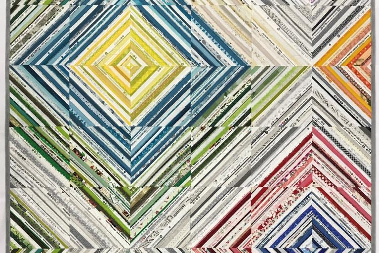 Squares of diagonal multicoloured lines