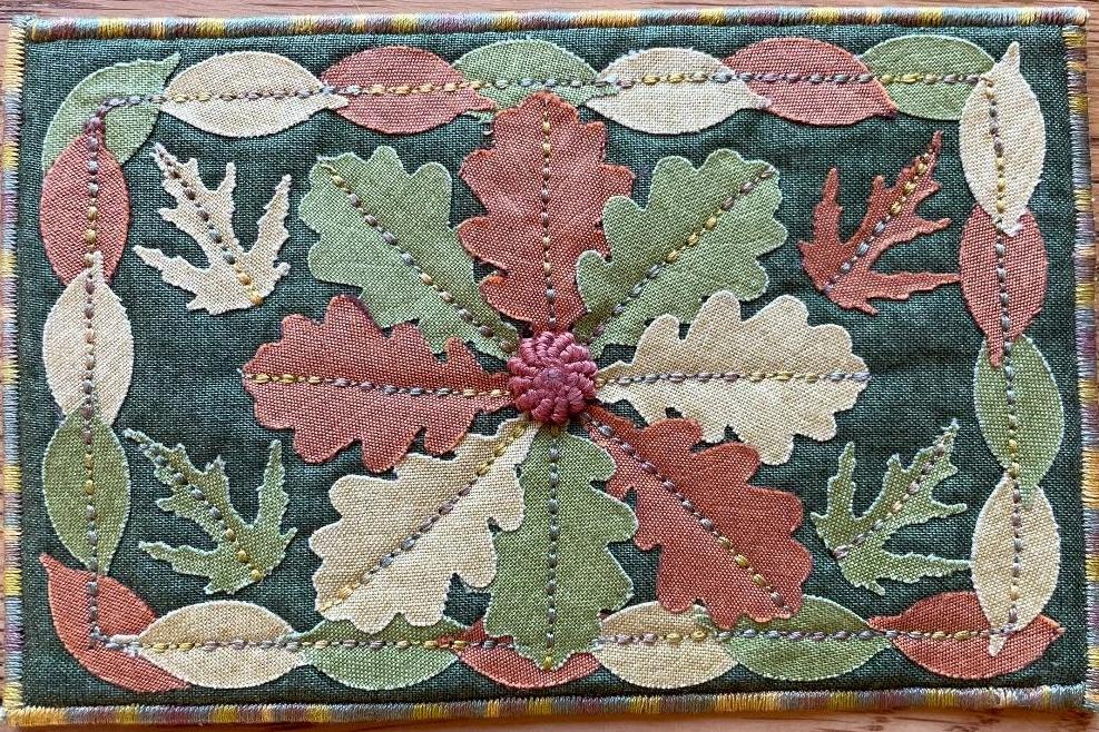 red, green and brown leaves
