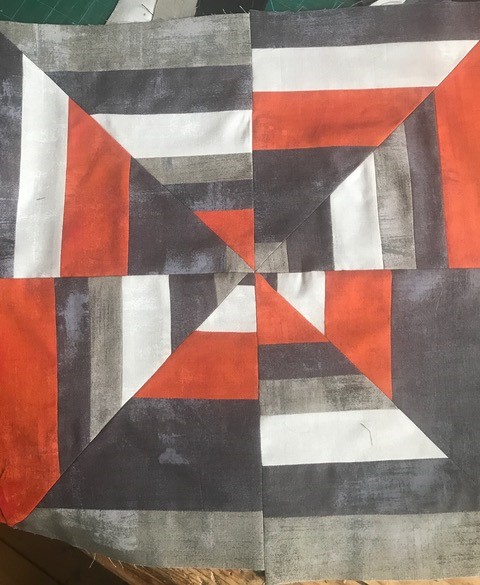 Orange & grey pinwheel