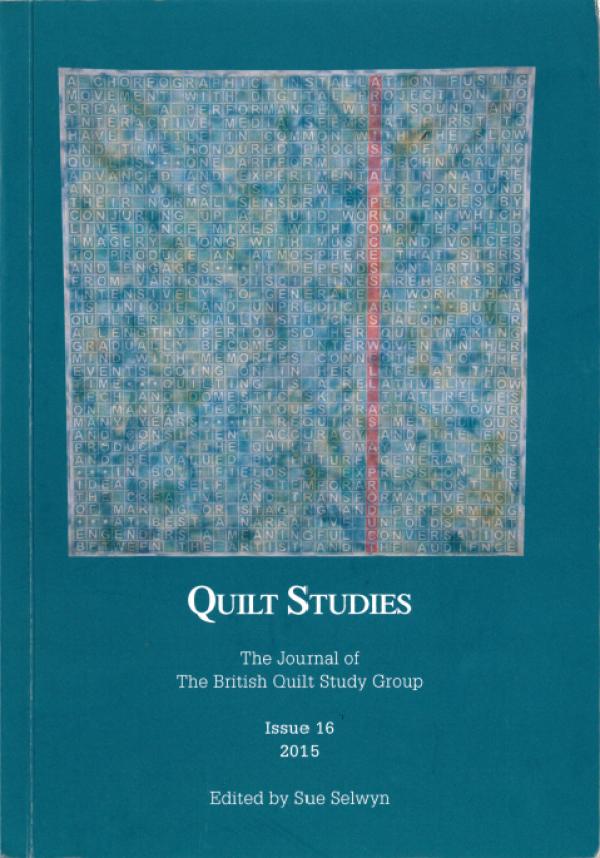 Booklet with lettered quilt on jade background