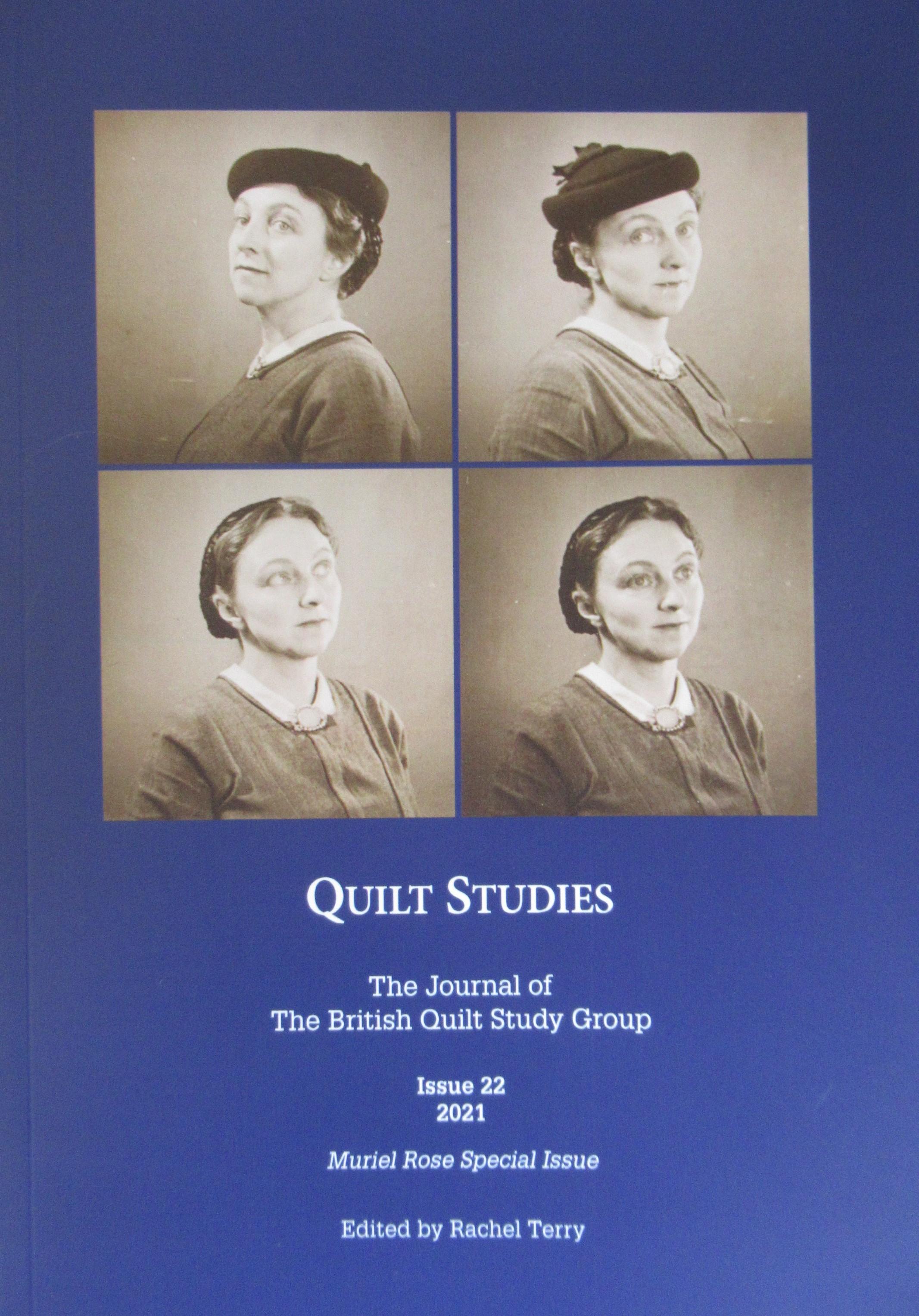 Four images of woman's head and shoulders on blue background