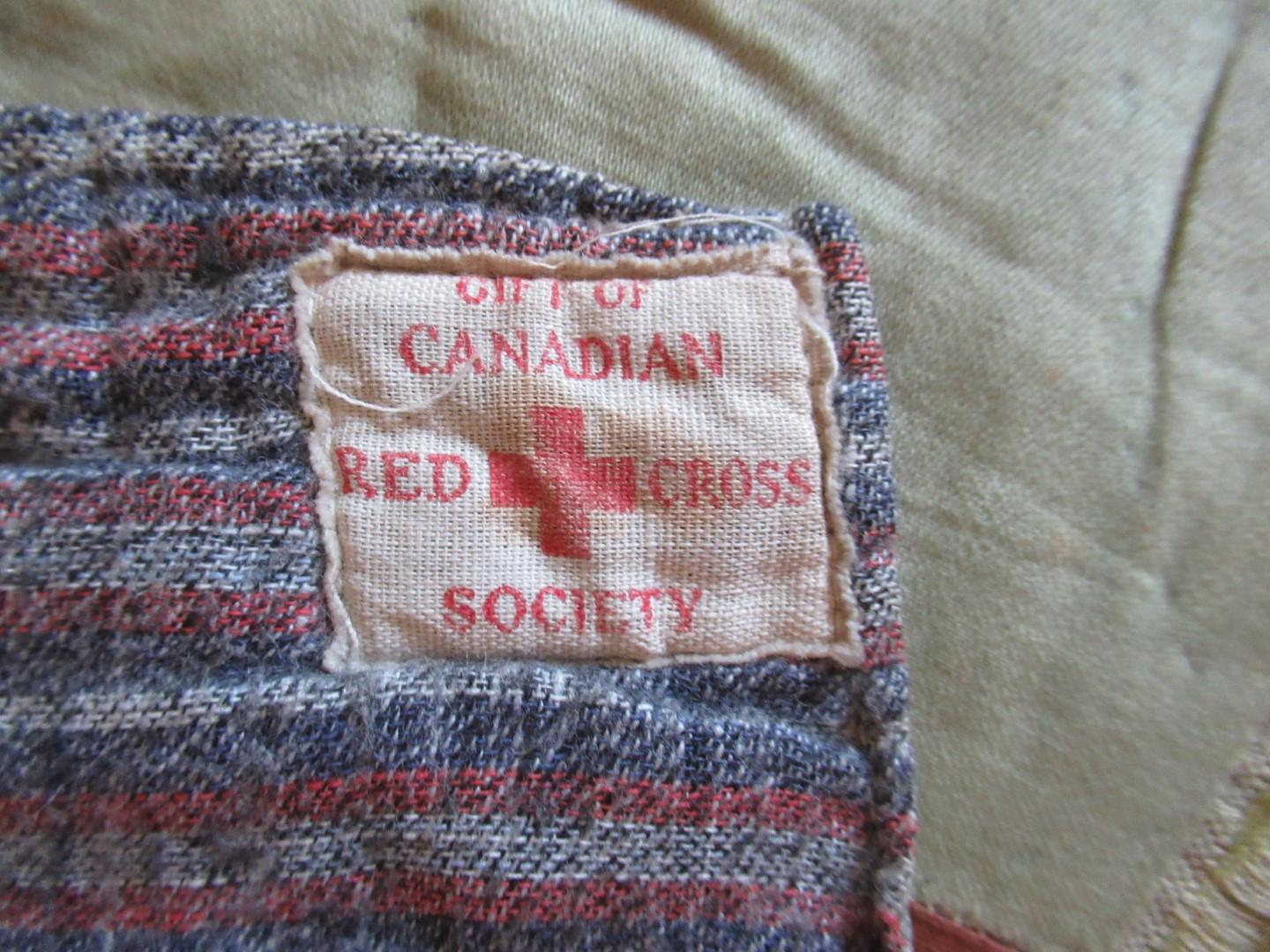 Red cross label and backing