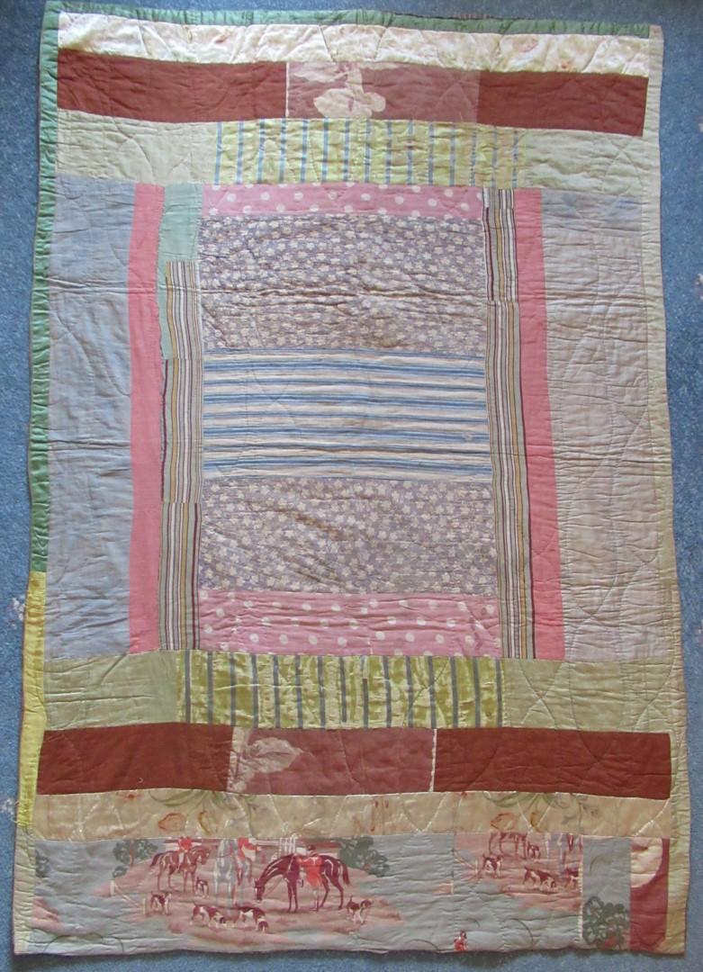 Scrappy patchwork of large fabric pieces