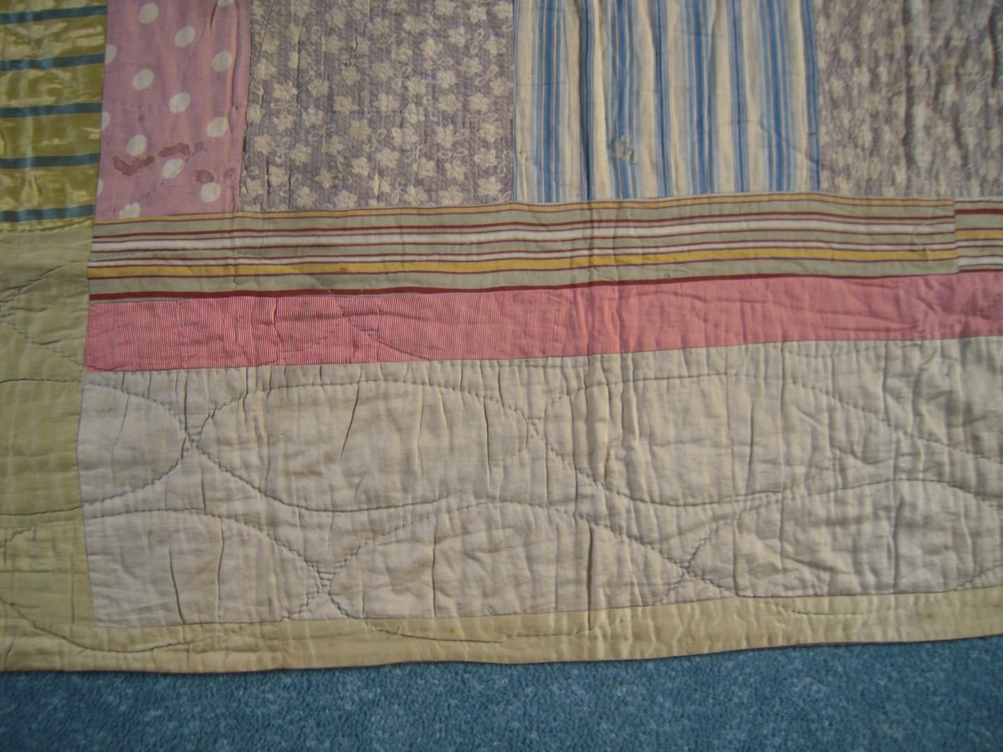 Patchwork quilt detail of quilting