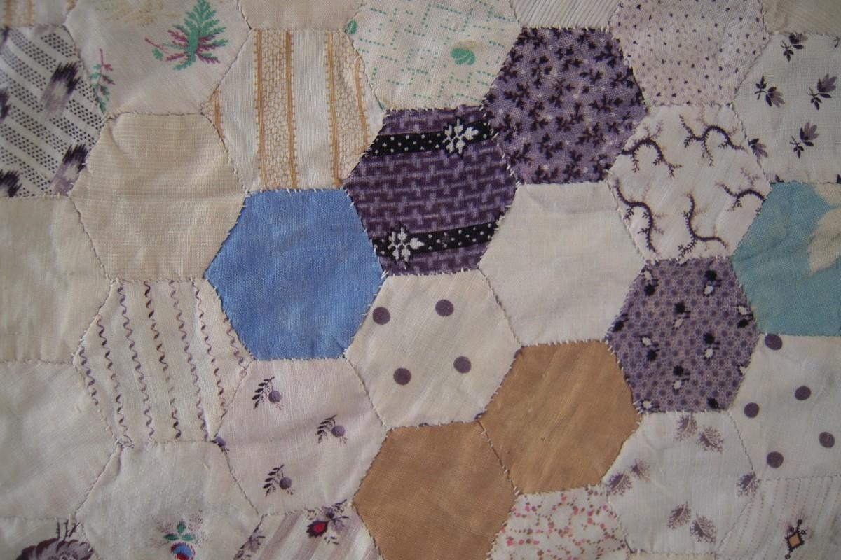 Detail of prints used in hexagon coverlet