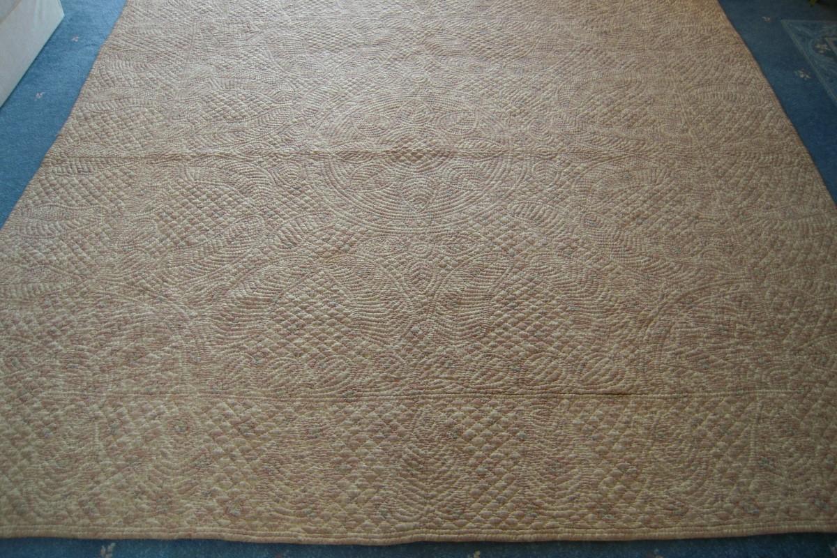 The whole quilt showing the paisley reverse