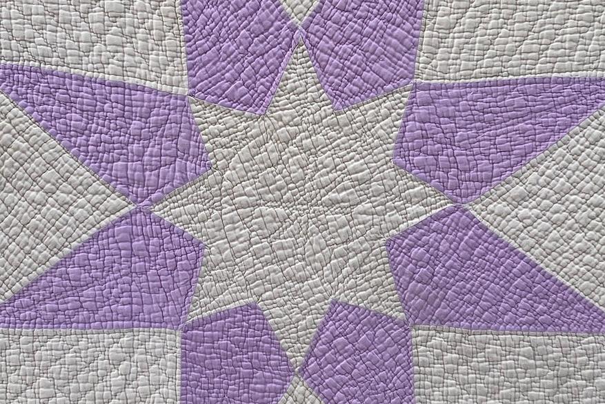Large purple on white patchwork star