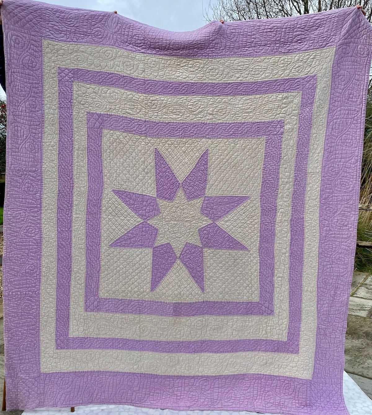 Patchwork with large purple star and borders