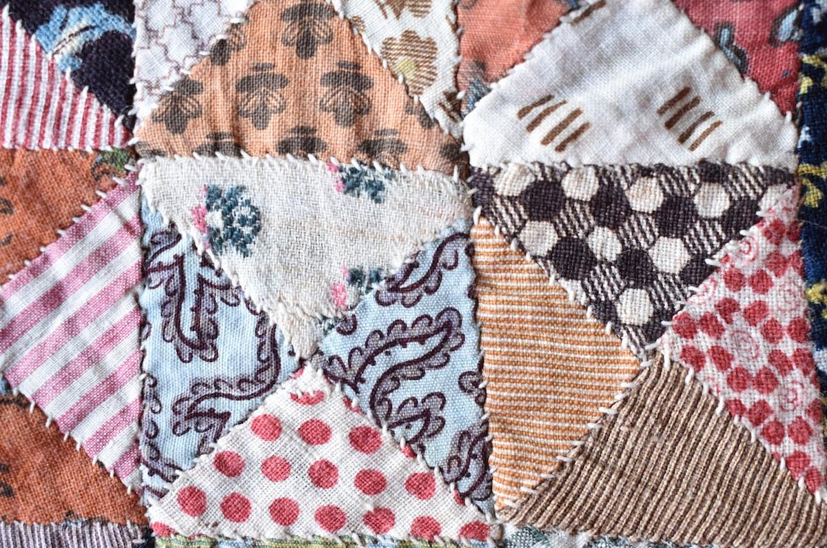 Printed pink and red fabrics