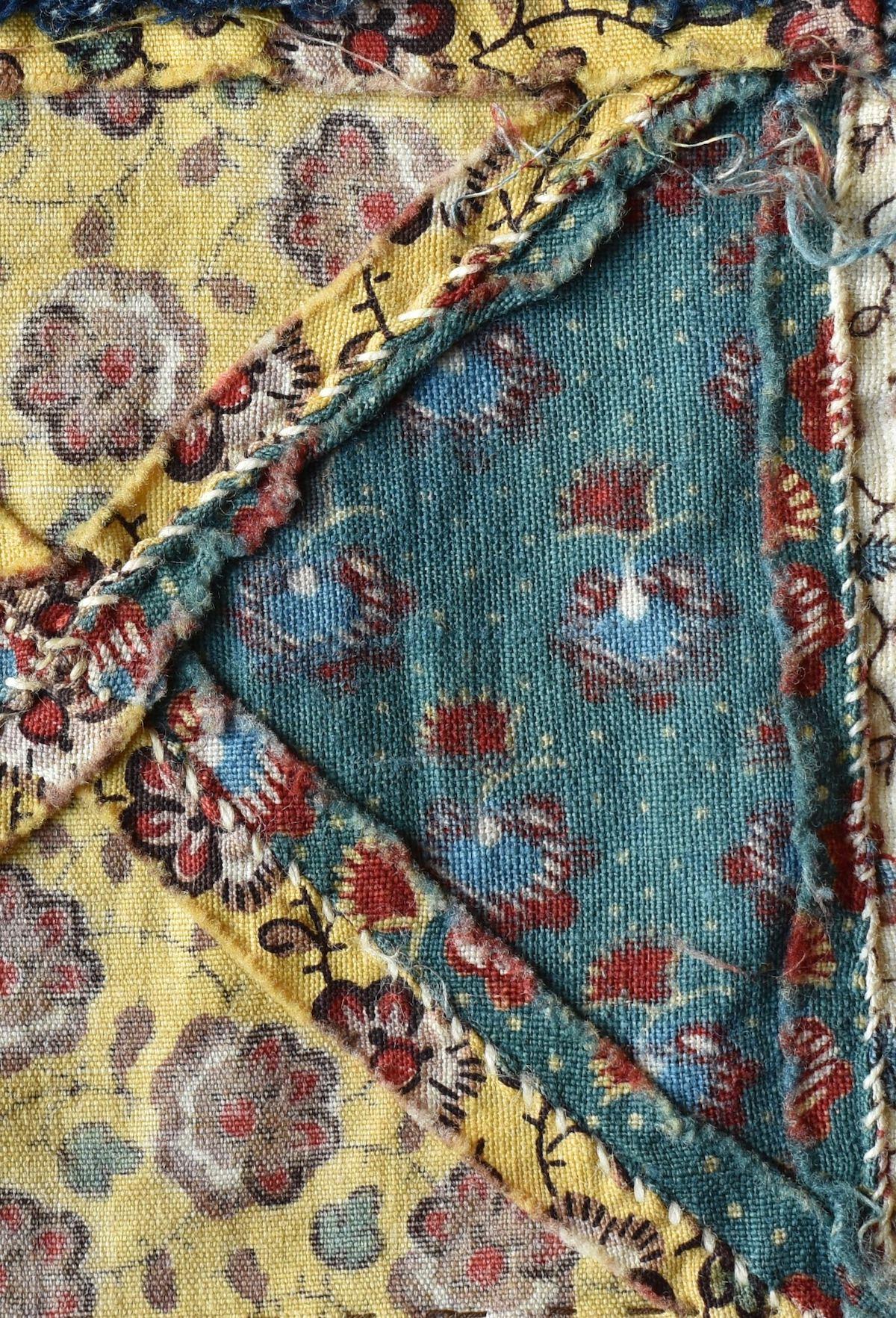 Back of printed fabric showing an all-over blue tone