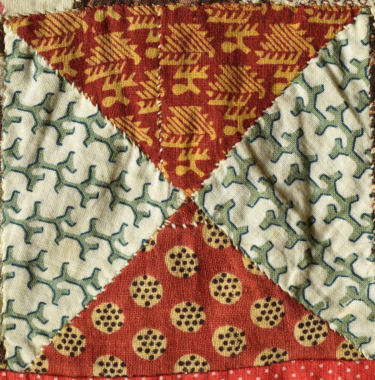 Red and yellow printed fabrics