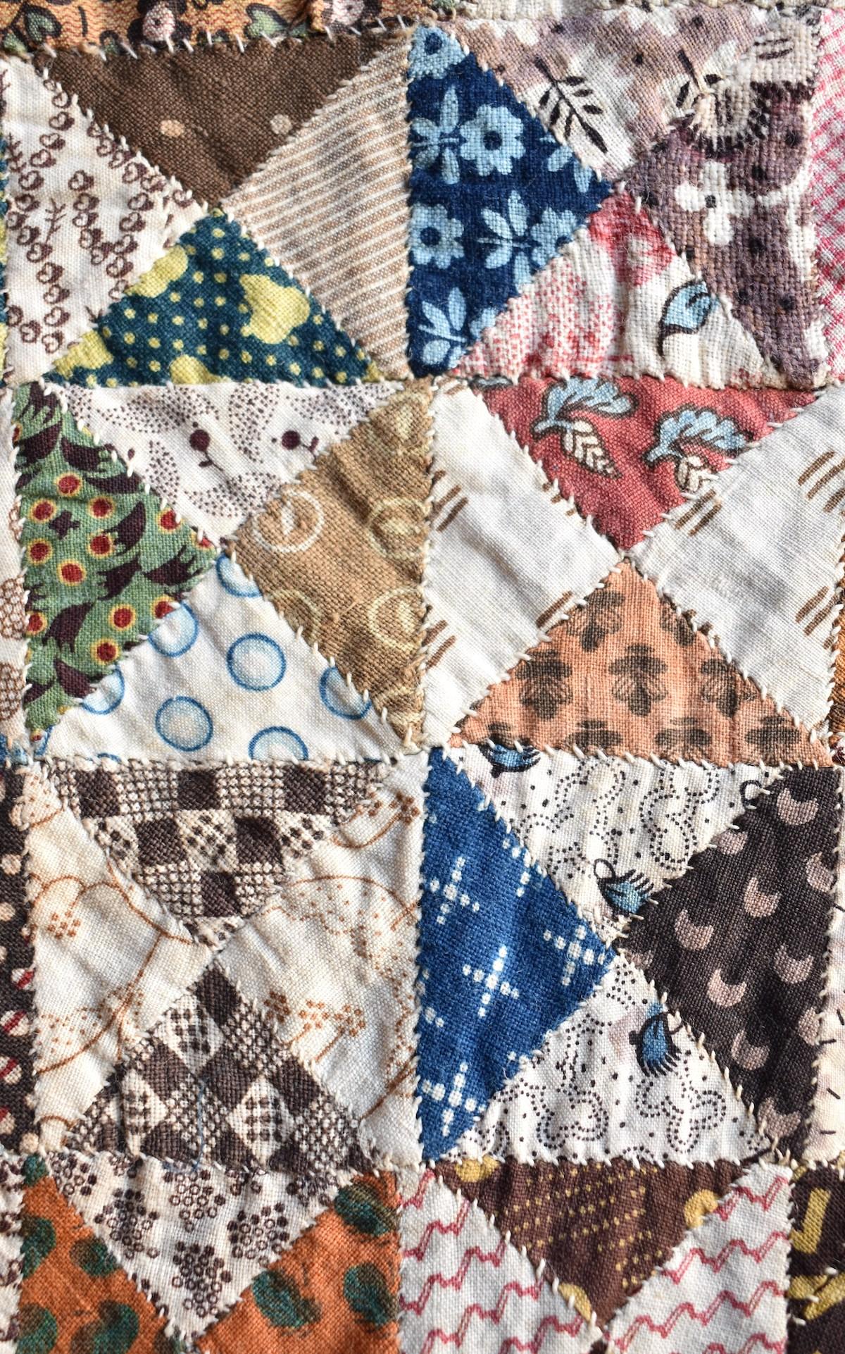 Printed fabrics including several with patterns of dots