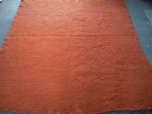 Rust coloured welsh quilt
