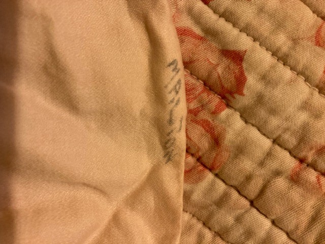 Beryl's quilt Laundry mark