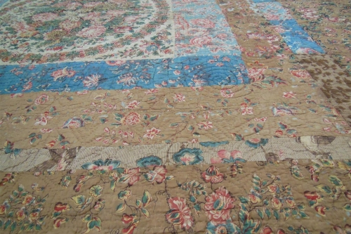 Browns and blues frame quilt