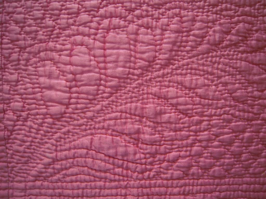 Pink quilt close up