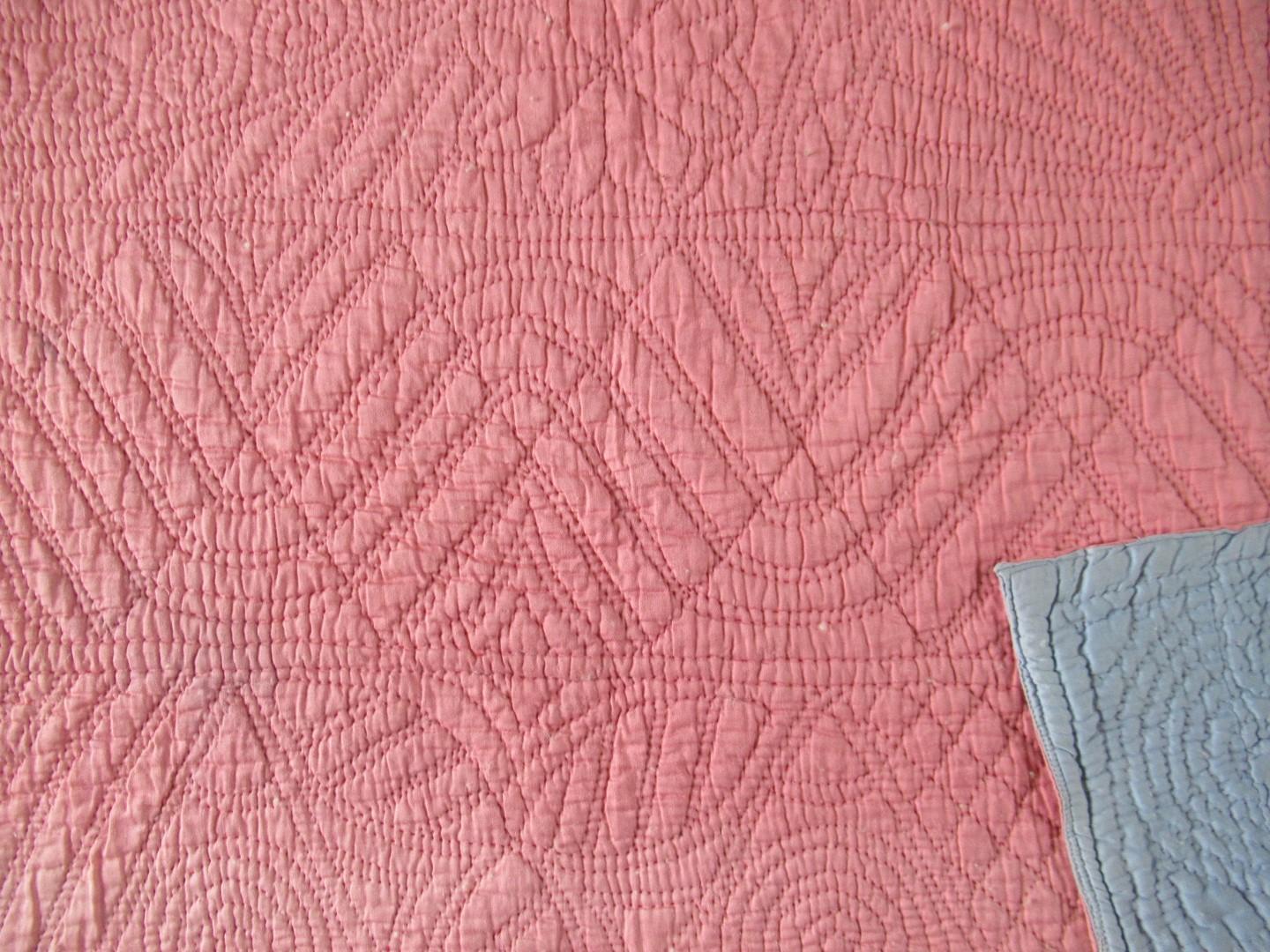 detail of pink quilt
