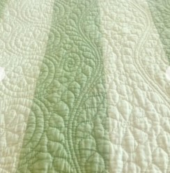 Green and cream strippy detail