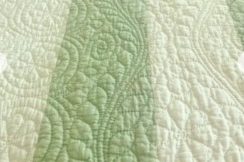 detail of green and cream strippy