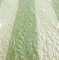 Green and cream strippy detail