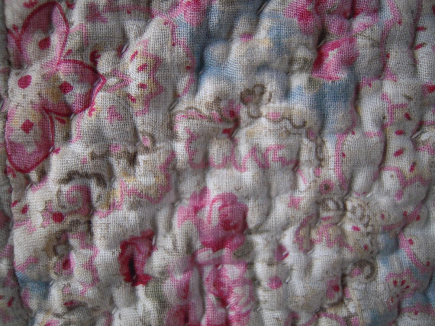 Pink and cream fabric close-up detail