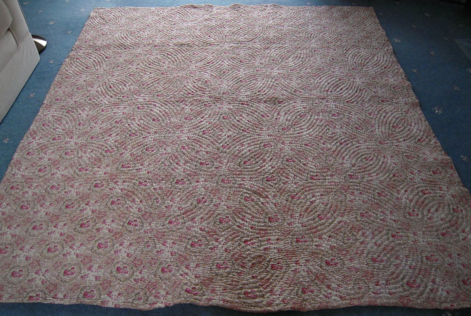 Pink and cream quilt