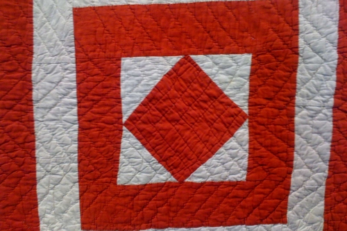 Red and White frame quilt