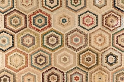 Detail of hexagon coverlet