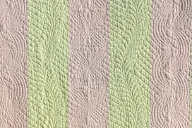 Pink and cream strippy quilt detail