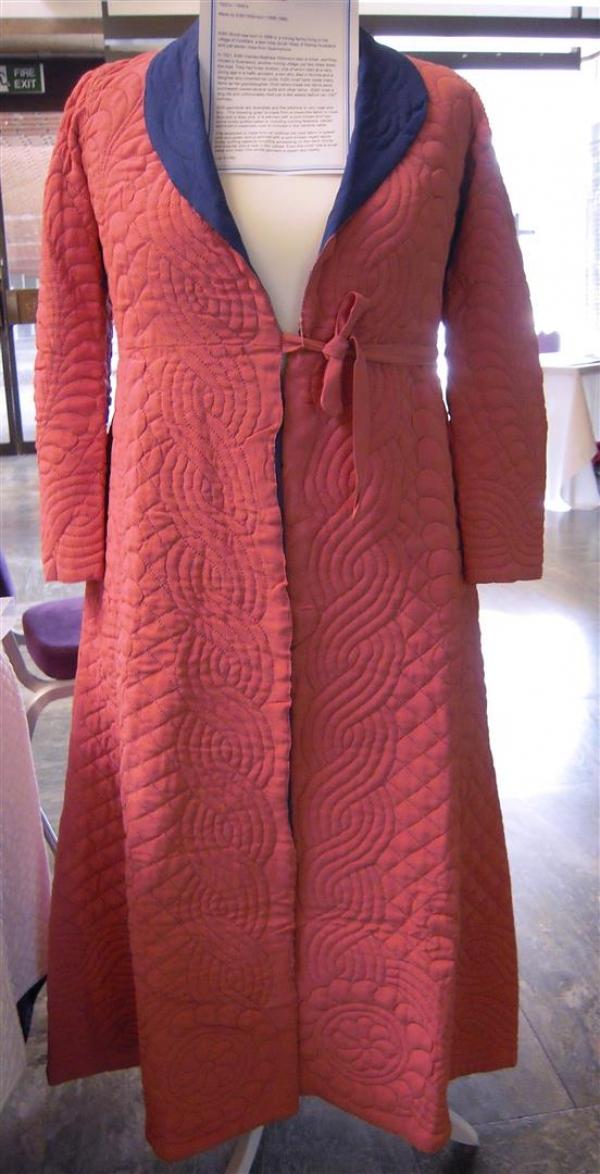 Pink dressing gown on model