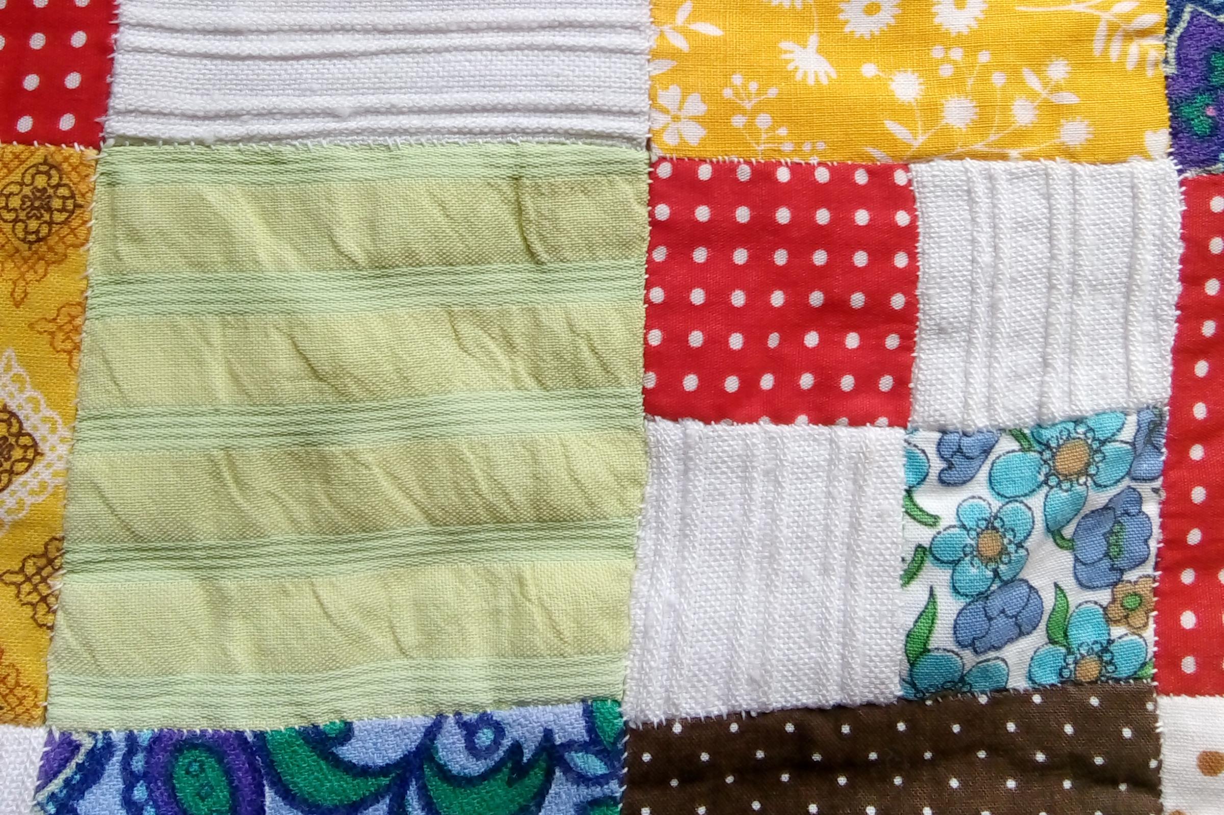 Multicoloured patchwork detail