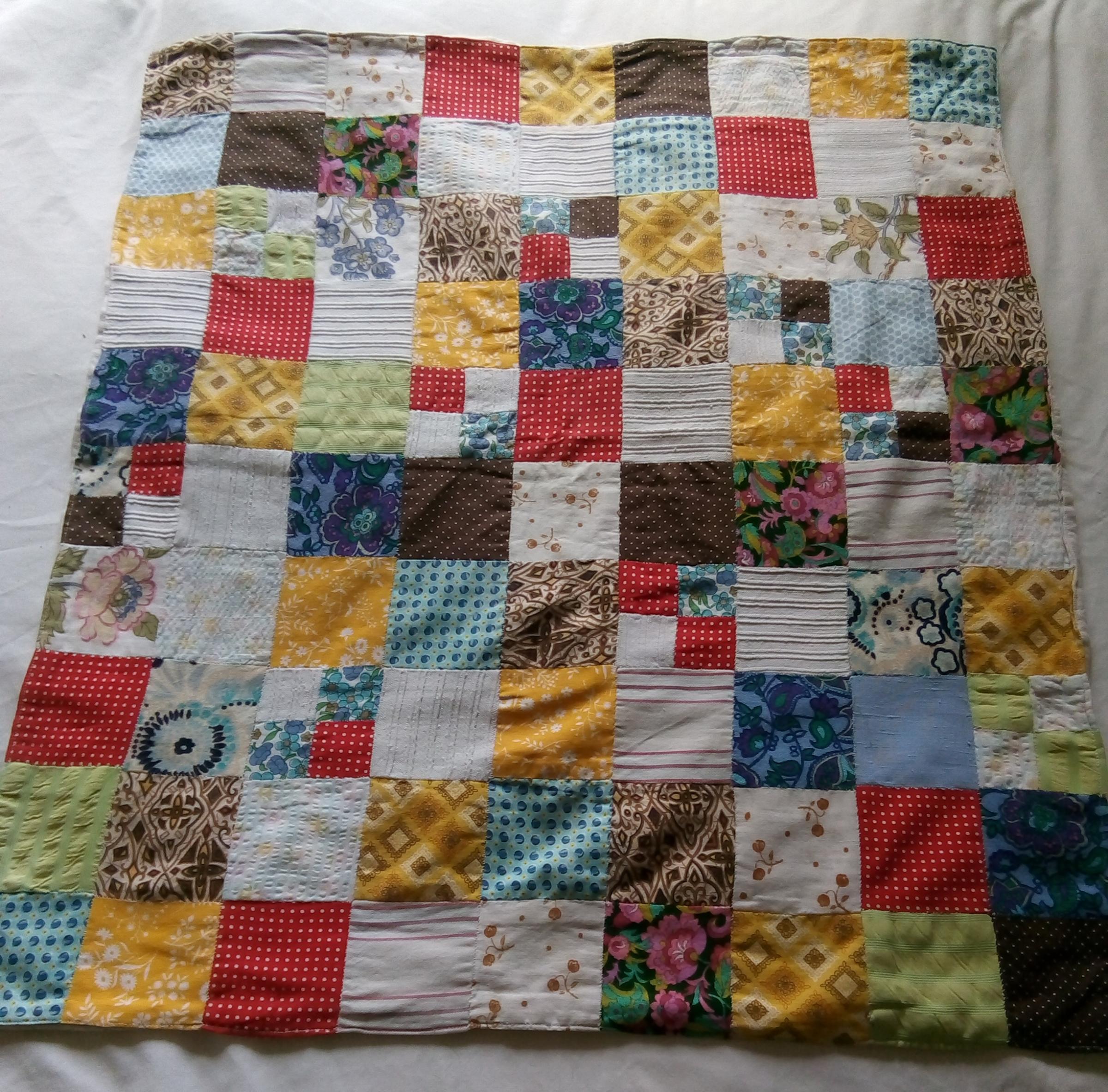 Multi coloured patchwork squares