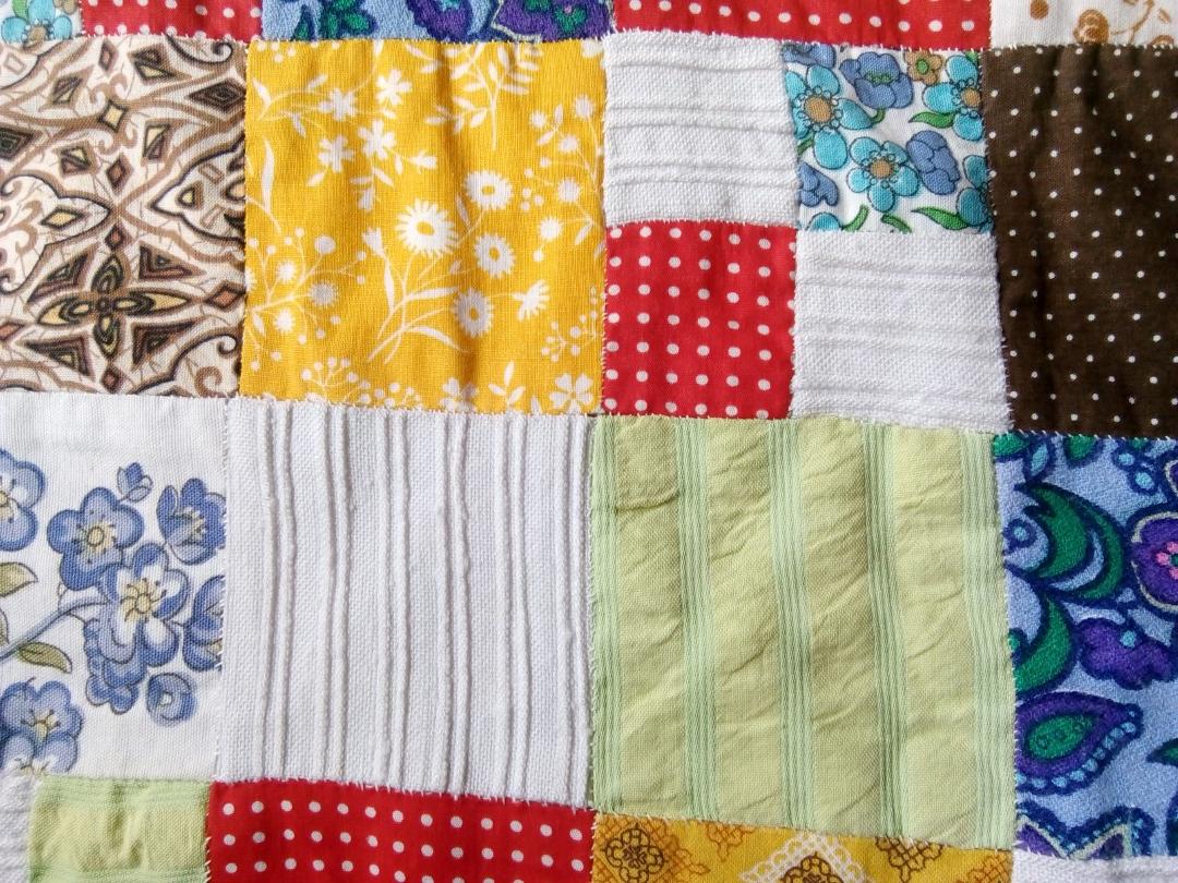Detail of multicoloured patchwork