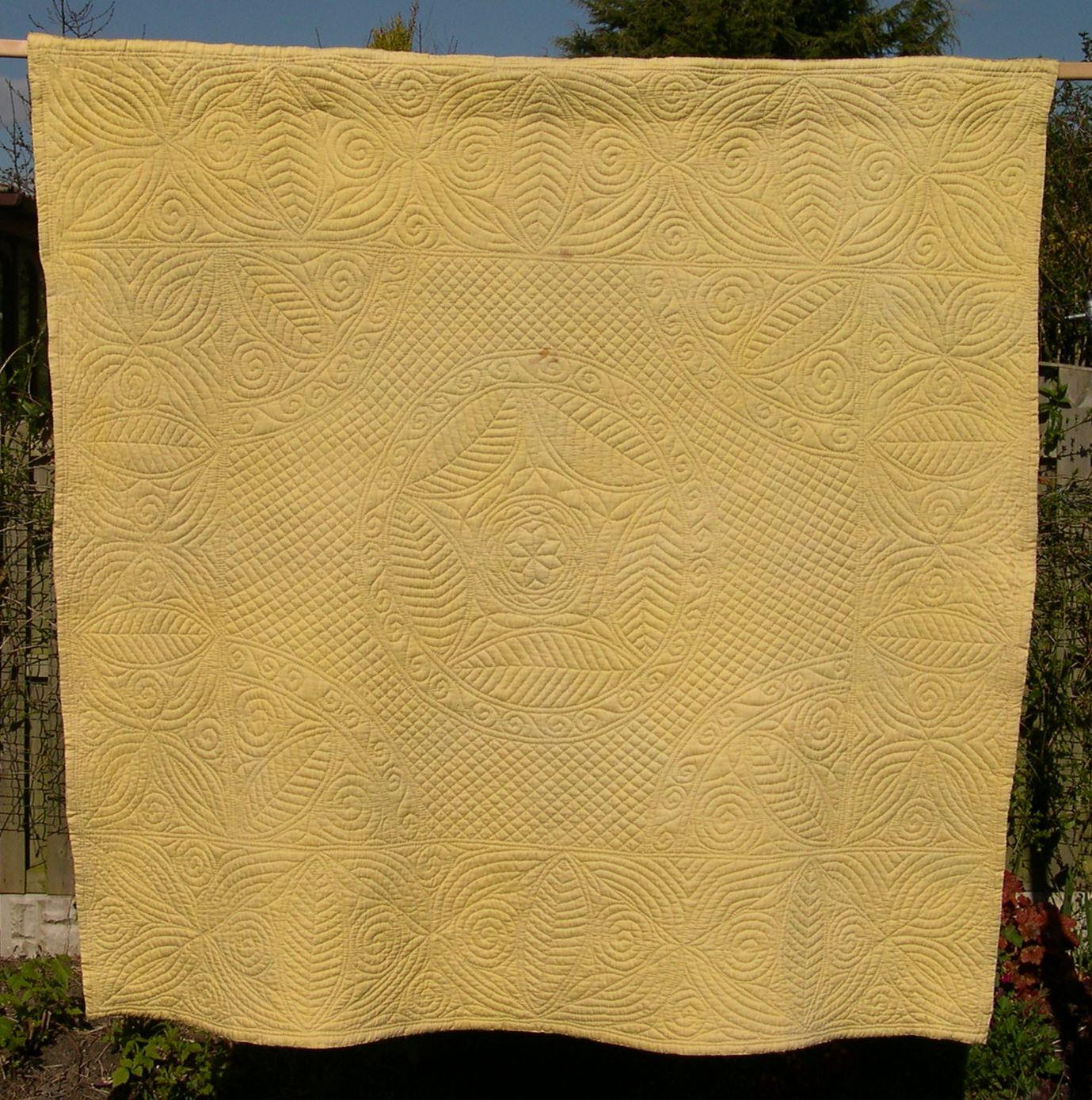 Pale yellow quilt